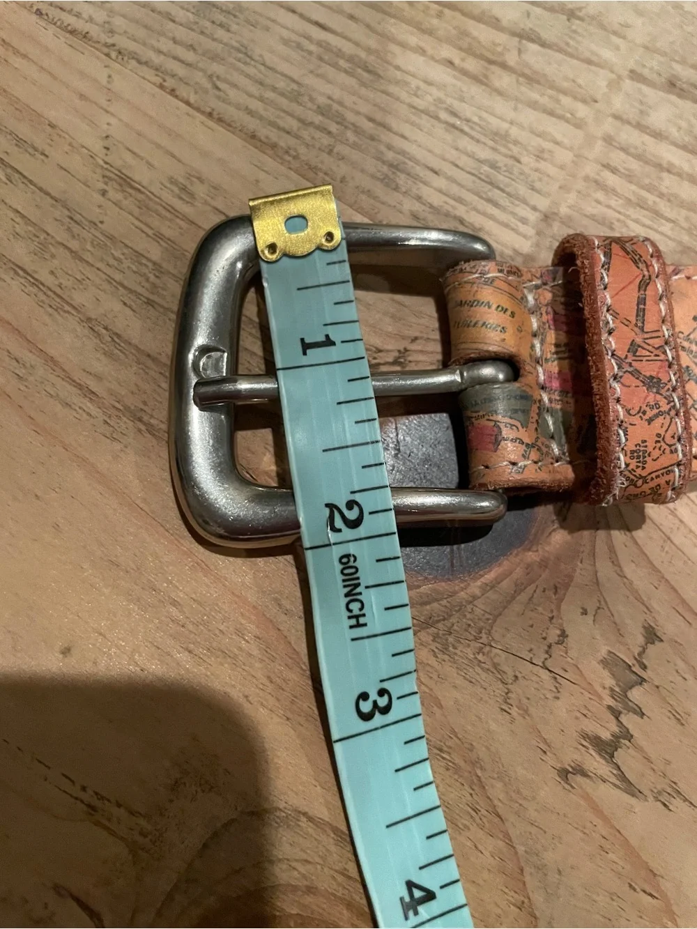 The Limited VTG Milano Map Stamp graphic leather Unique Travel belt M
